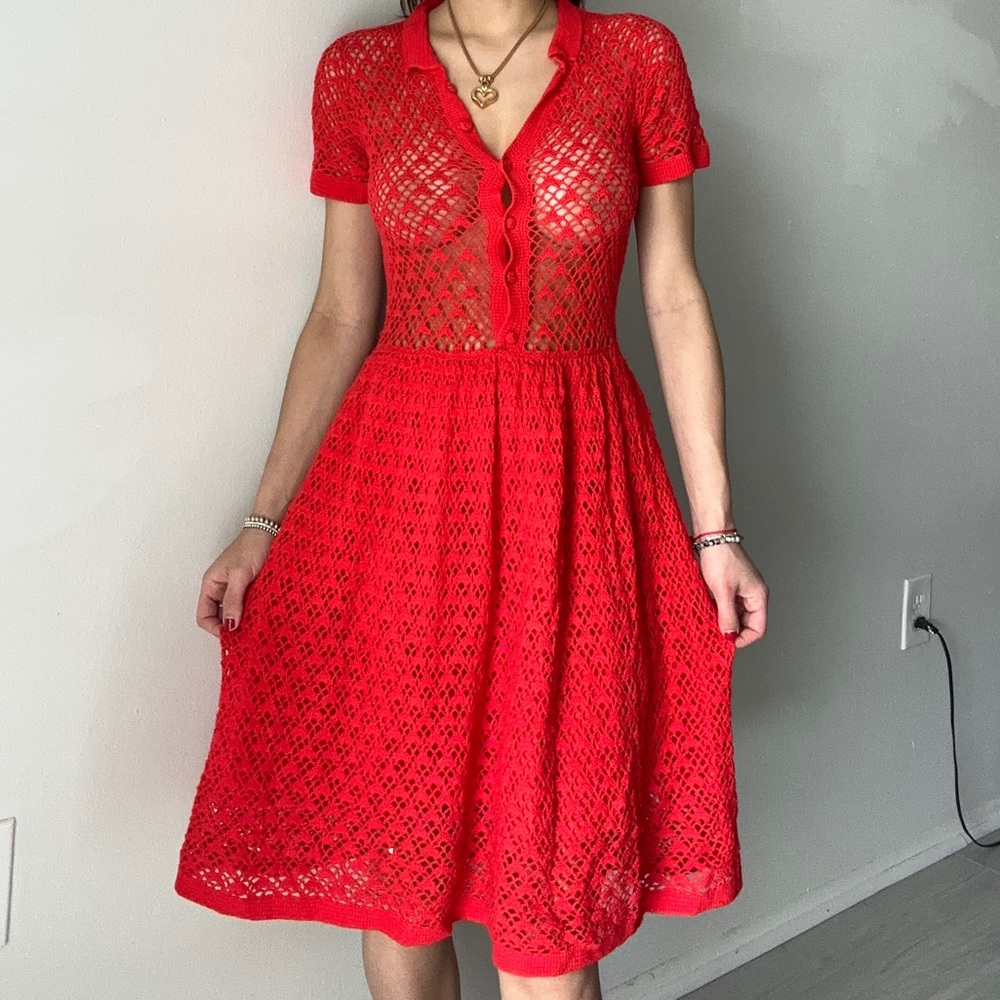 designer crochet dress